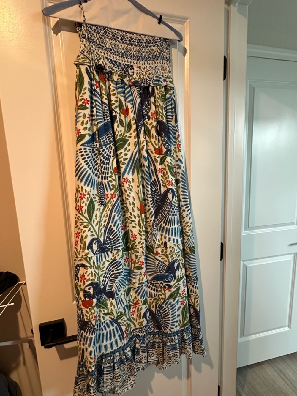 FARM Rio Macaw Flight Smocked Tiered Hem Cotton Dress - Picture 3 of 16